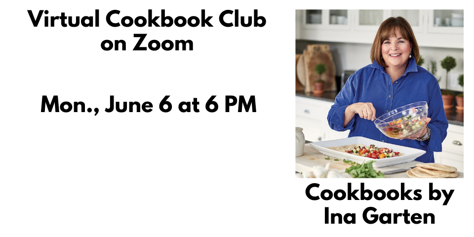 slide advertising Virtual Cookbook Club meeting on Zoom at 6 PM on 6-6-22
